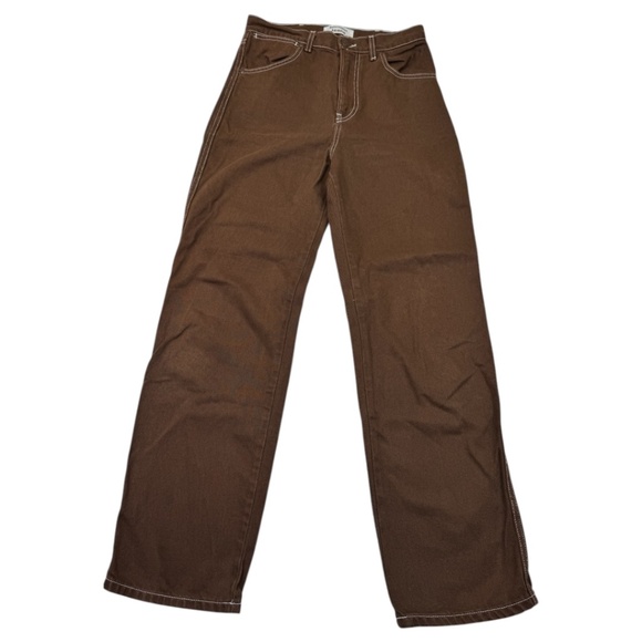 Reformation High Rise Straight Cowboy Jeans Brown, Size 25 - Picture 3 of 13